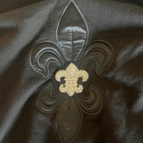 Twisted Heart Black Hoodie wideleg Pants track set bling embellishments M Y2K - Picture 4 of 17